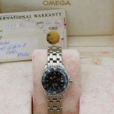 Ladies Omega Seamaster 258380 Steel case with Blue Wave dial