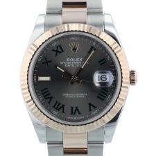 Gents Rolex Datejust 126331 18ct Rose Gold Stainless Steel case with Wimbledon dial