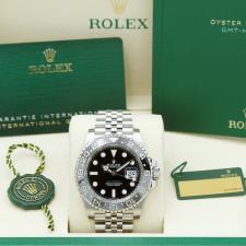 Gents Rolex GMT Master II 126710GRNR Stainless Steel case with Black dial
