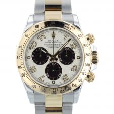 Gents Rolex Daytona 116523 18ct Yellow Gold Stainless Steel case with White dial