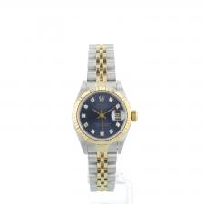 Ladies Rolex DateJust 69173 18ct Yellow Gold   Stainless Steel case with Blue Diamond dial