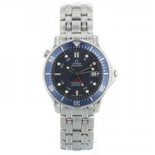 Gents Omega Seamaster Professional GMT 25358000 Rose Gold Plated case with Blue dial