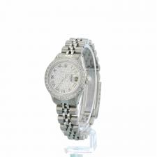 Ladies Rolex DateJust 6517 Steel case with Pave dial