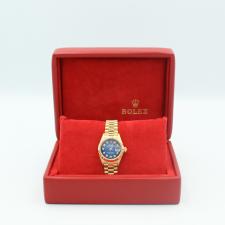Ladies Rolex DateJust  69178 18ct Yellow Gold case with Blue Diamond dial