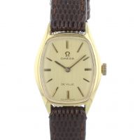 Ladies Omega DeVille 18 CT case with Champagne dial