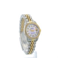 Ladies Rolex DateJust 69173 18ct Yellow Gold   Stainless Steel case with Pink MOP Diamond dial