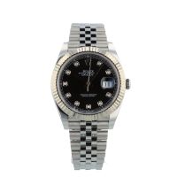 Gents Rolex Datejust 41 126334 Steel case with Black Diamond dial
