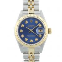 Ladies Rolex Datejust 79173 18ct Yellow Gold   Stainless Steel case with Blue Diamond dial
