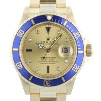 Gents Rolex Submariner Date 16618 18ct Yellow Gold case with Serti dial