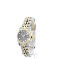 Ladies Rolex DateJust 69173 18ct Yellow Gold   Stainless Steel case with Black Diamond Set  dial