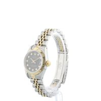 Ladies Rolex DateJust 69173 18ct Yellow Gold   Stainless Steel case with Black Diamond Set  dial