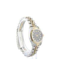 Ladies Rolex DateJust 69173 18ct Yellow Gold   Stainless Steel case with Black Diamond Set  dial