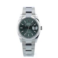 Gents Rolex DateJust 36 126200 Stainless Steel case with Mint Green dial