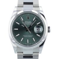 Gents Rolex DateJust 36 126200 Stainless Steel case with Mint Green dial