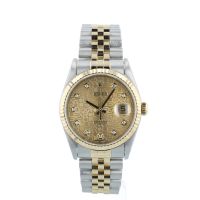 Gents Rolex DateJust 16233 18ct Yellow Gold   Stainless Steel case with Champagne Jubilee Diamond dial