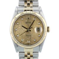 Gents Rolex DateJust 16233 18ct Yellow Gold   Stainless Steel case with Champagne Jubilee Diamond dial