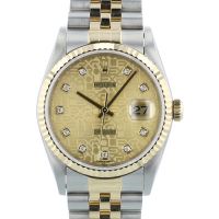 Gents Rolex DateJust 16233 18ct Yellow Gold   Stainless Steel case with Champagne Jubilee Diamond dial