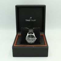 Gents Tag Heuer Twin Time WV2115-0 Steel case with Black dial