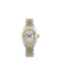 Ladies Rolex DateJust 26 179173 18ct Yellow Gold Stainless Steel case with Silver dial